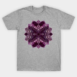 Pink/Purple Paint Pour Mandala T-Shirt